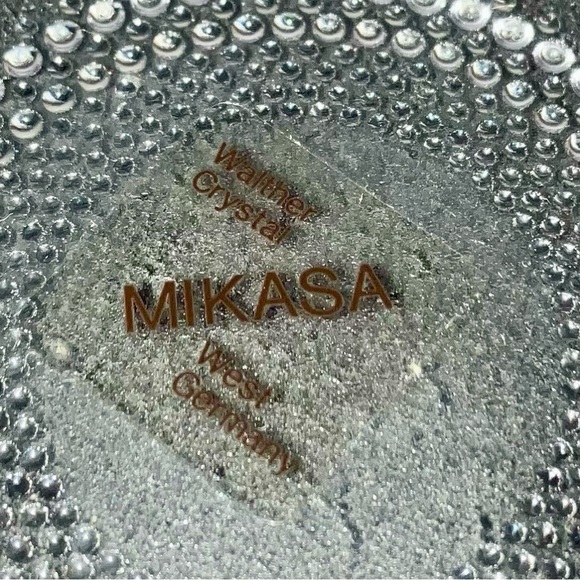 Mikasa Walther Crystal Germany 4 Salad Plates Symphony Pattern Original Box VTG - Picture 4 of 6